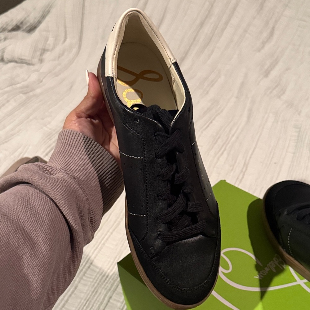 Black Leather Sneakers